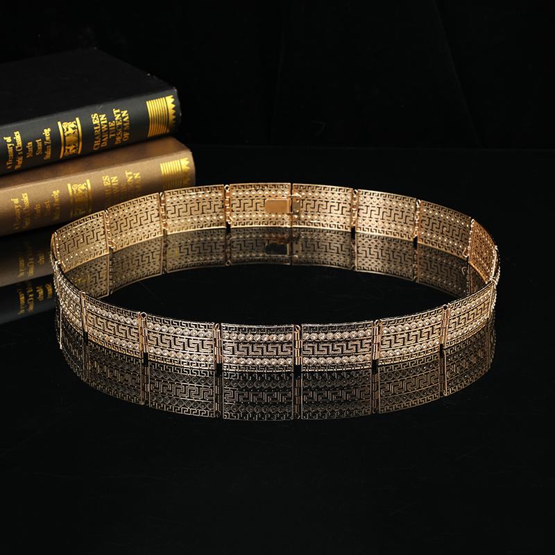 Body Jewelry Gold Plated - Vintage Kaftan Crystal Gold Belt Morocco