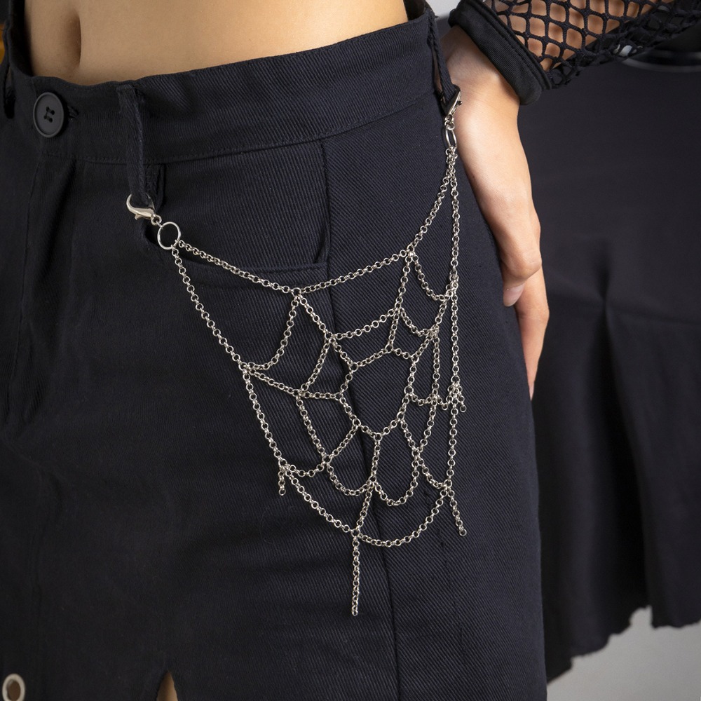 Body Jewelry For Men - Gothic Punk Sliver Color Spider Web
