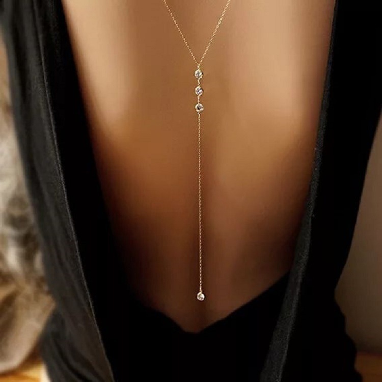 Body Jewelry Usa - New Rhinestone Sexy Women's Back Chain