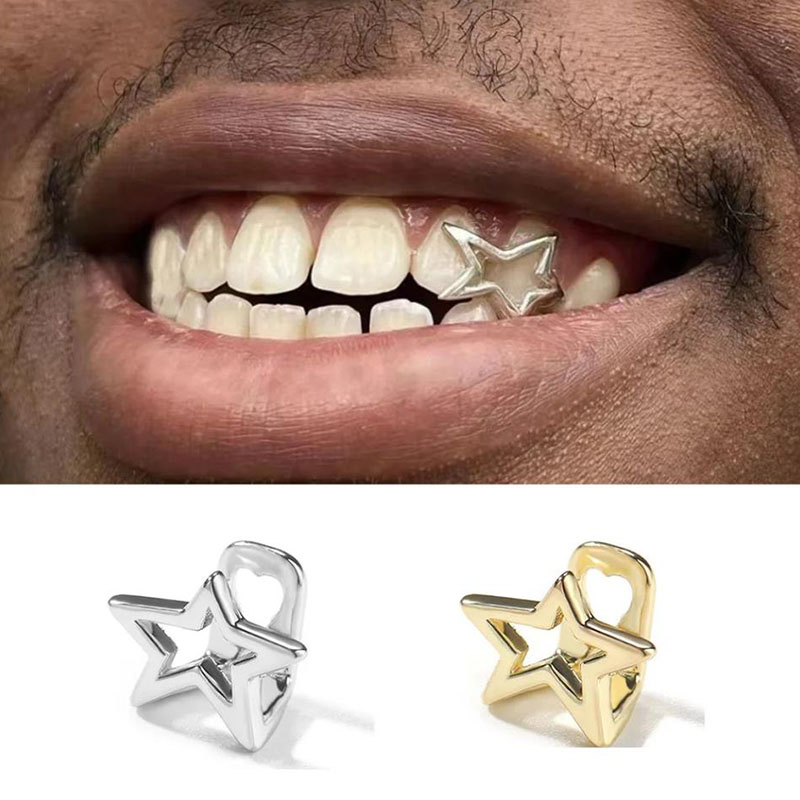 Body Jewelry For Men - Halloween Irregular Hollow Pentagram Star Teeth