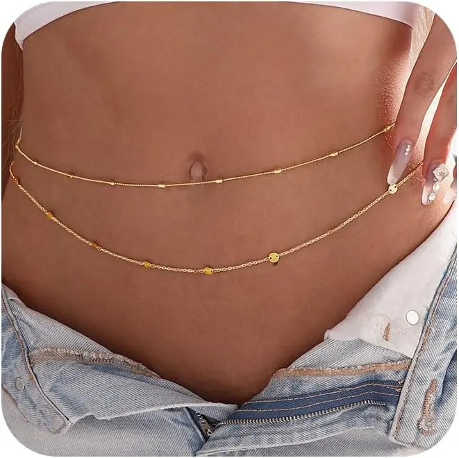 Body Jewelry Gold Plated - Women Waterproof Body Chain 18K Gold