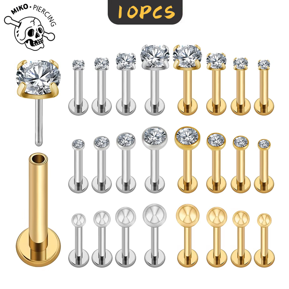 Zoor Body Jewelry - 10pcs G23 Titanium 20/18/16g Piercing 2/2.5/3/4mm