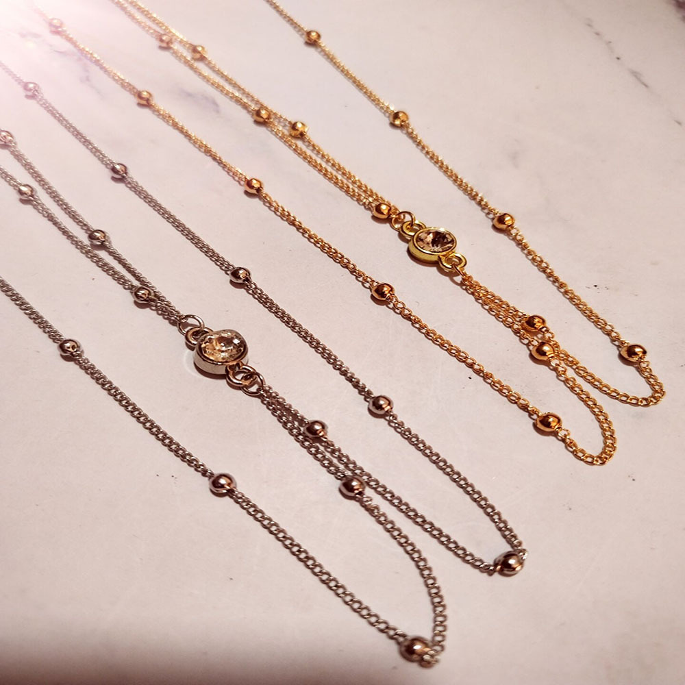 Belly Chain - Dainty CZ Body J - Body Jewelry Gold Plated 评论和价格