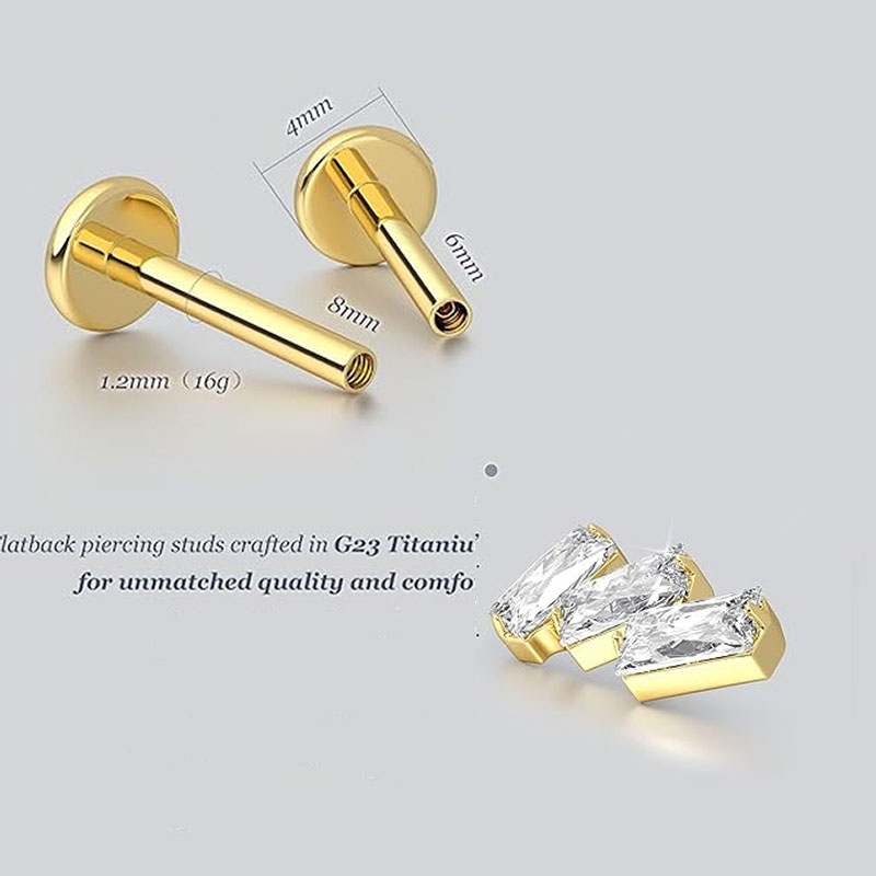 2pcs F136 G23 Titanium Cartila - Body Jewelry Threadless 评论和价格