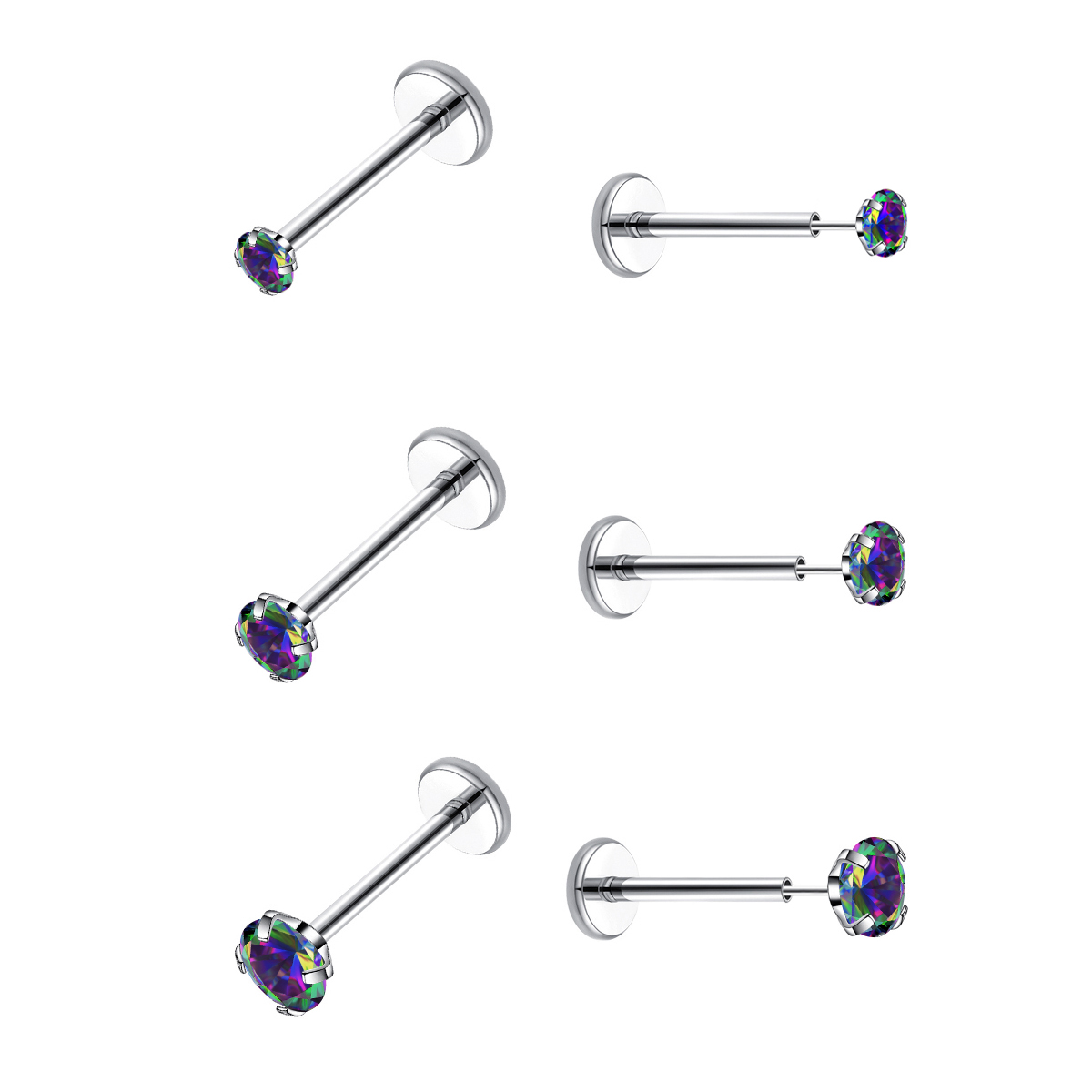 20G Flat Back Threadless Earri - Body Jewelry Threadless 评论和价格