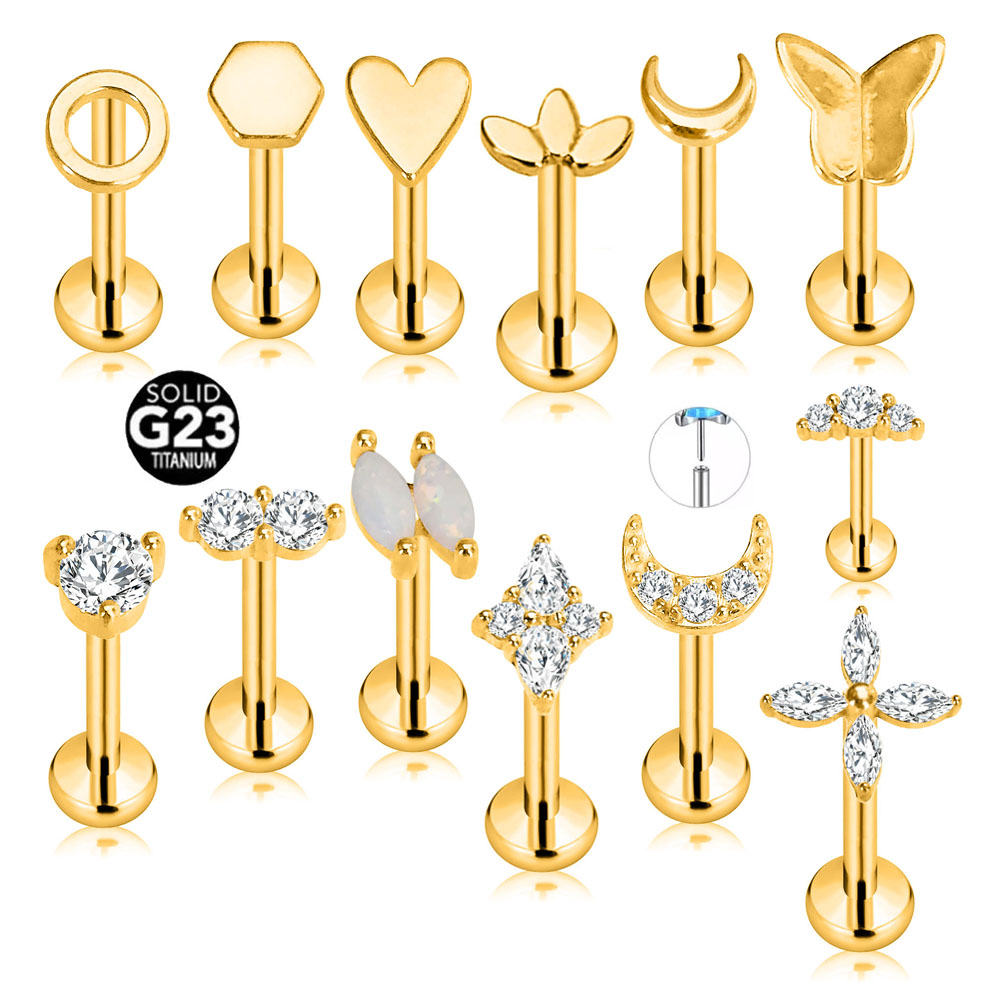 ASTM F136 G23 Titanium Flower  - Body Jewelry Threadless 评论和价格