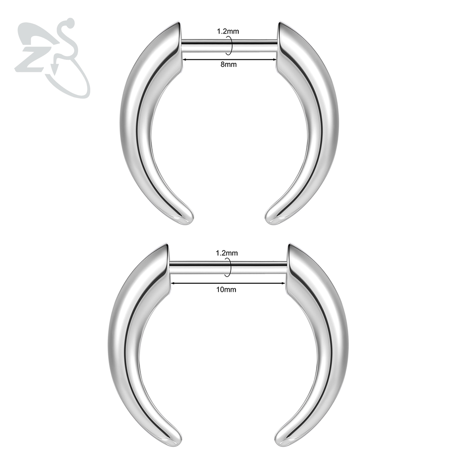 ZS 1 Piece 16G Threadless Stai - Body Jewelry Threadless 评论和价格