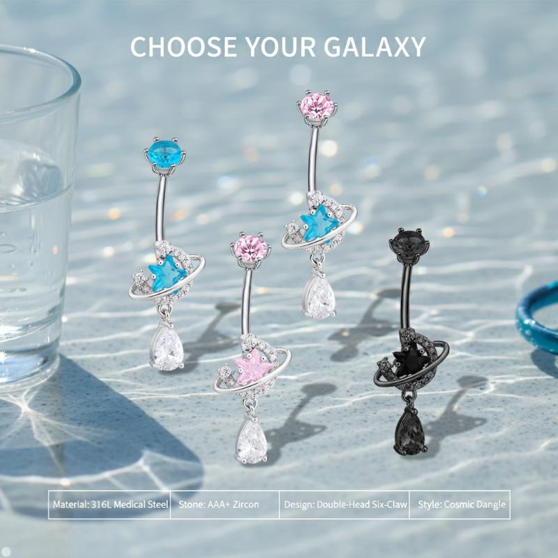 Shiny Zircon Dangle Belly Butt - Body Jewelry Universe 评论和价格