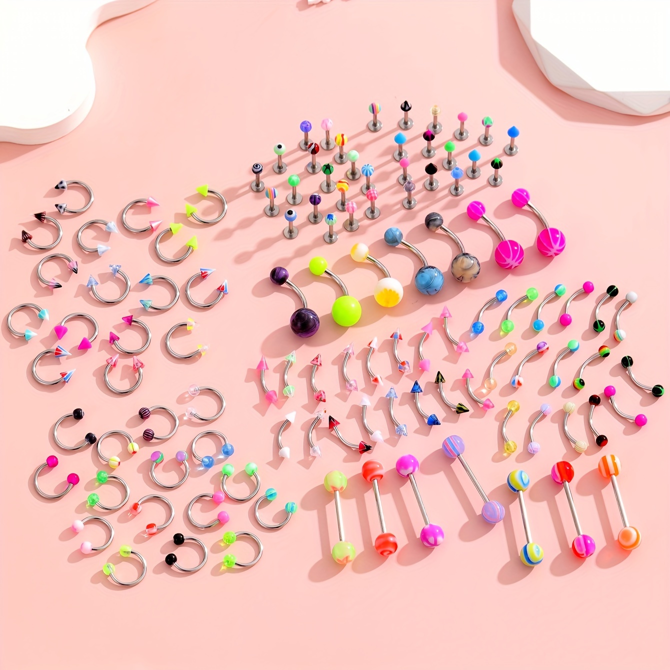 45/80/110Pcs Mix Styles Stainl - Body Jewelry Storage 评论和价格