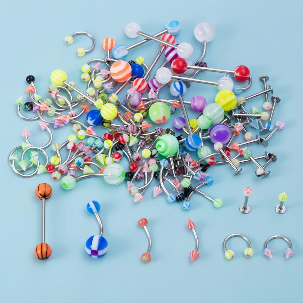 45/80/110Pcs Mix Styles Stainl - Body Jewelry Storage 评论和价格