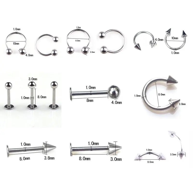 45/80/110Pcs Mix Styles Stainl - Body Jewelry Storage 评论和价格