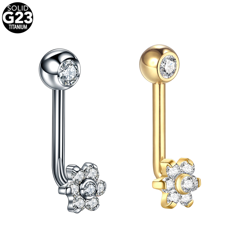 1pc 14G Titanium Flower Christ - Body Jewelry Vch 评论和价格