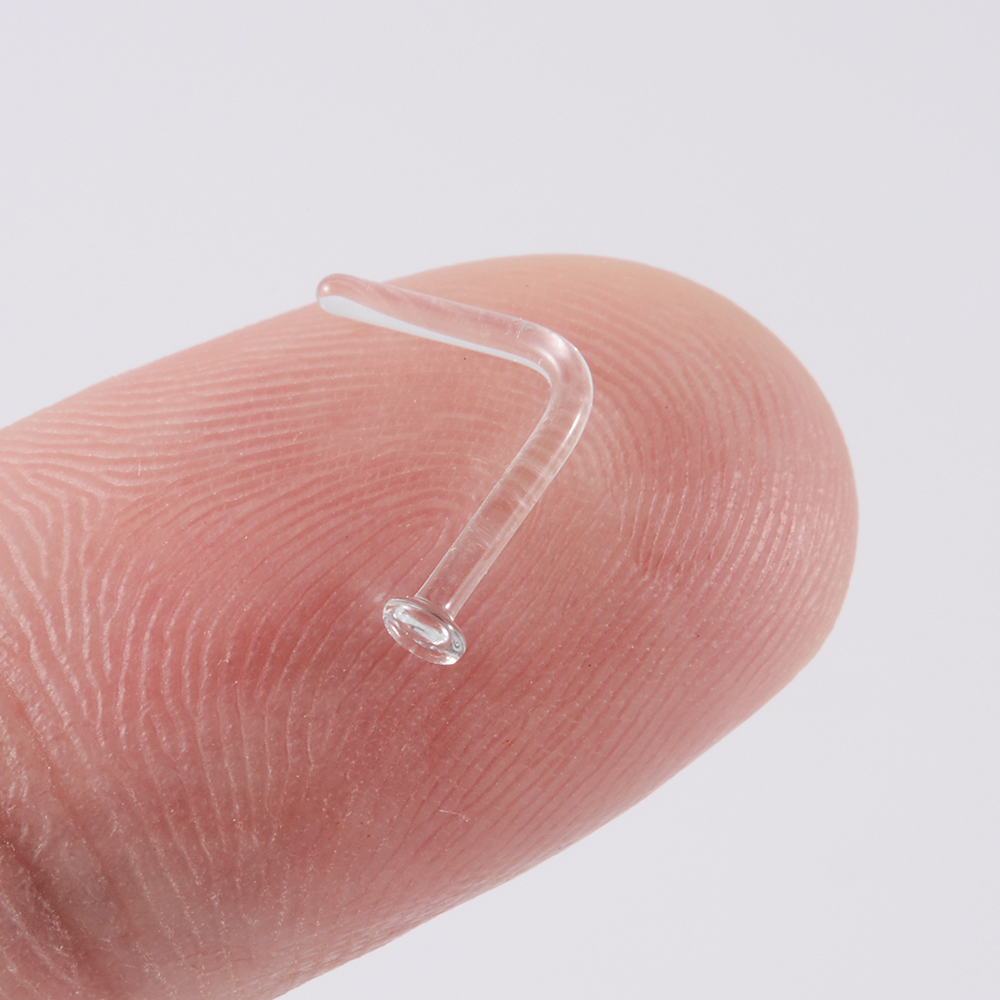 1PC Glass Nose Stud Transparen - Body Jewelry Storage 评论和价格