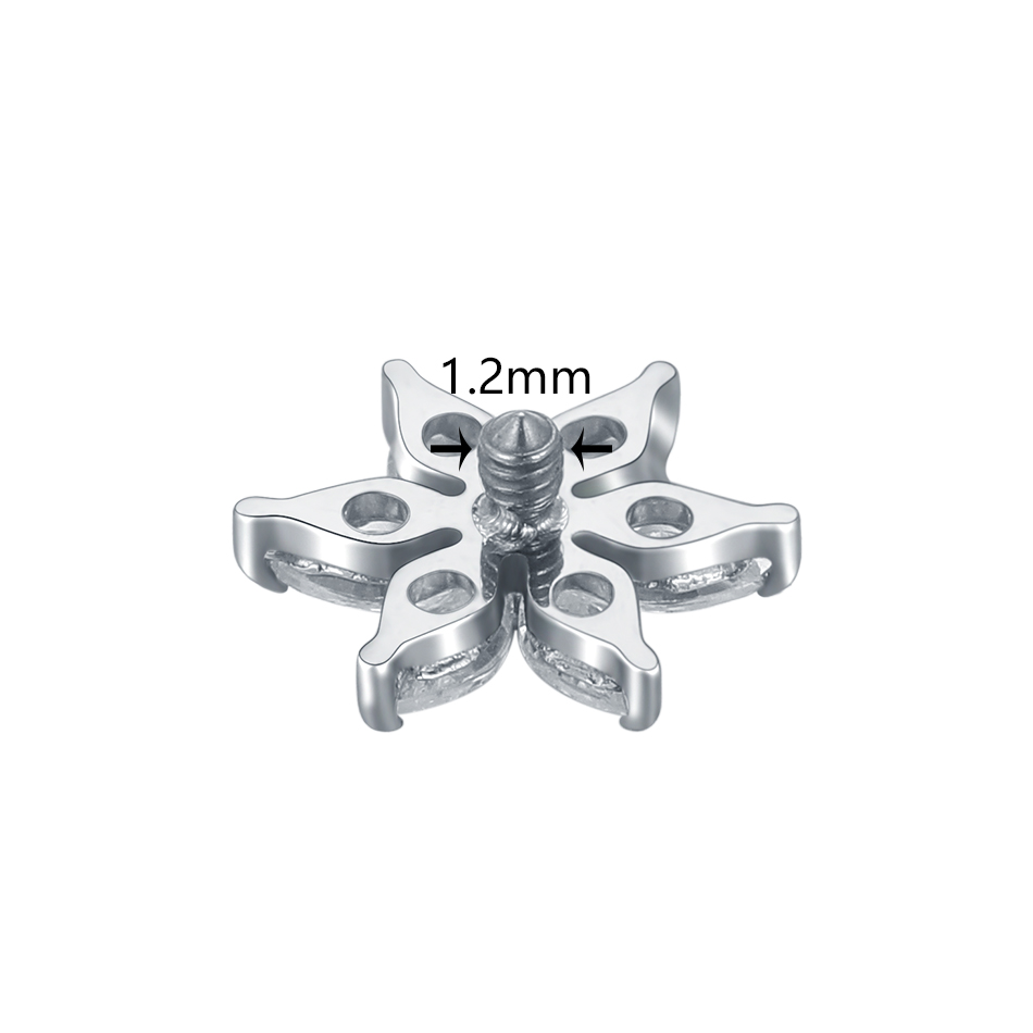 1/5PCS Titanium Crystal Flower - Dermal Anchor Top 评论和价格