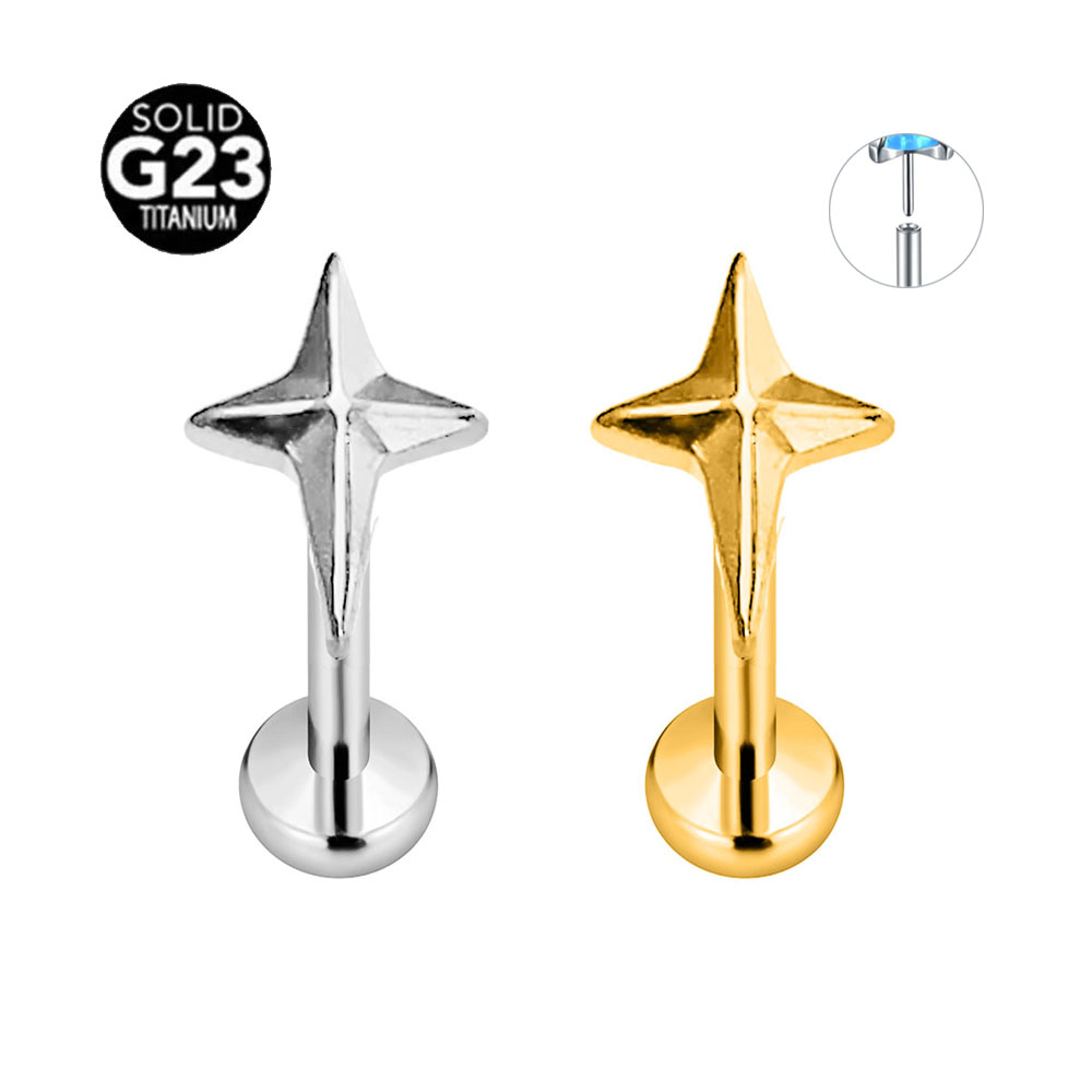 ASTM F136 G23 Titanium Star Cr - Body Jewelry Threadless 评论和价格