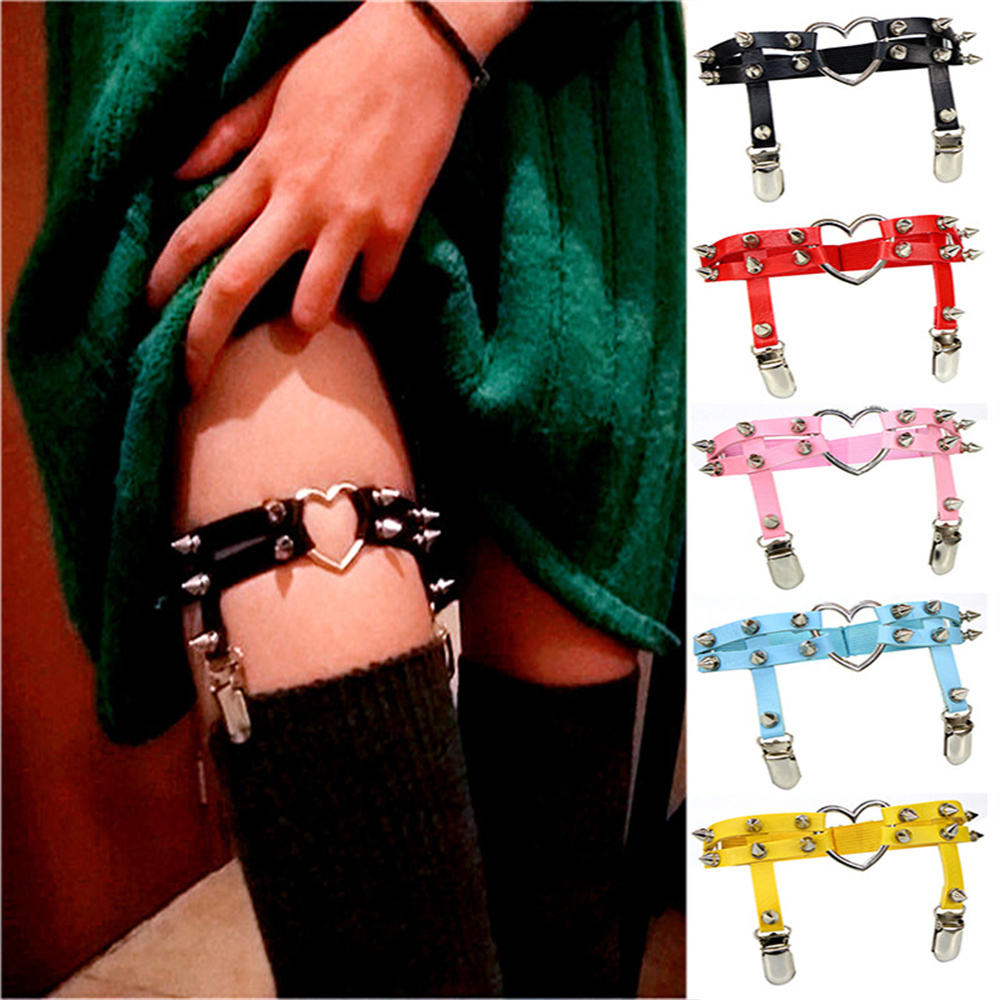1Pcs Women Punk Goth Heart PU  - Body Jewelry Types 评论和价格