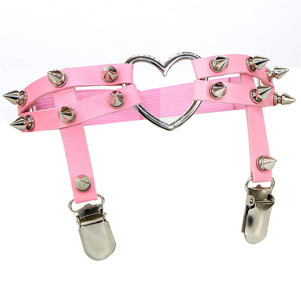 1Pcs Women Punk Goth Heart PU  - Body Jewelry Types 评论和价格