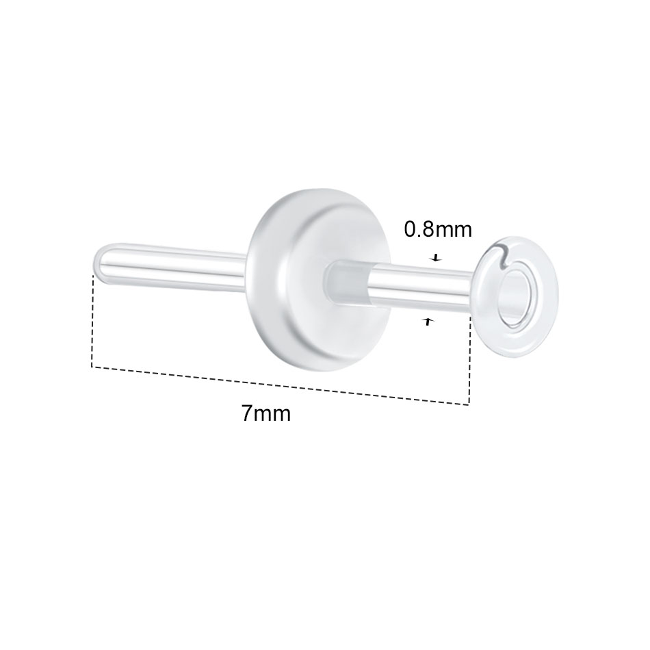 1/5PCS Glass Nose Stud Transpa - Body Jewelry Storage 评论和价格