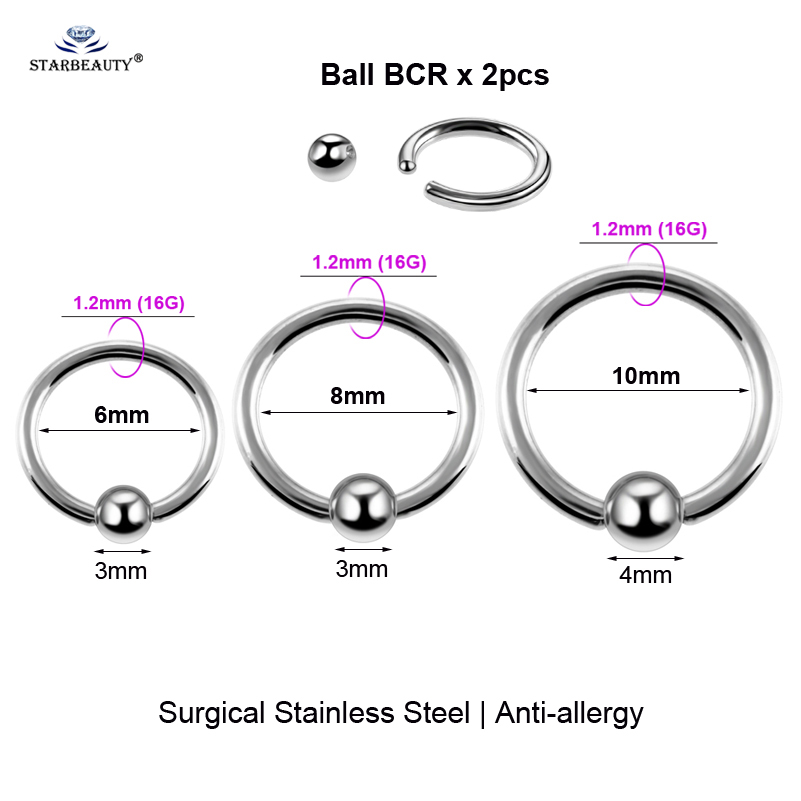 2pcs Multipurpose BCR Face Pie - Body Jewelry Vch 评论和价格
