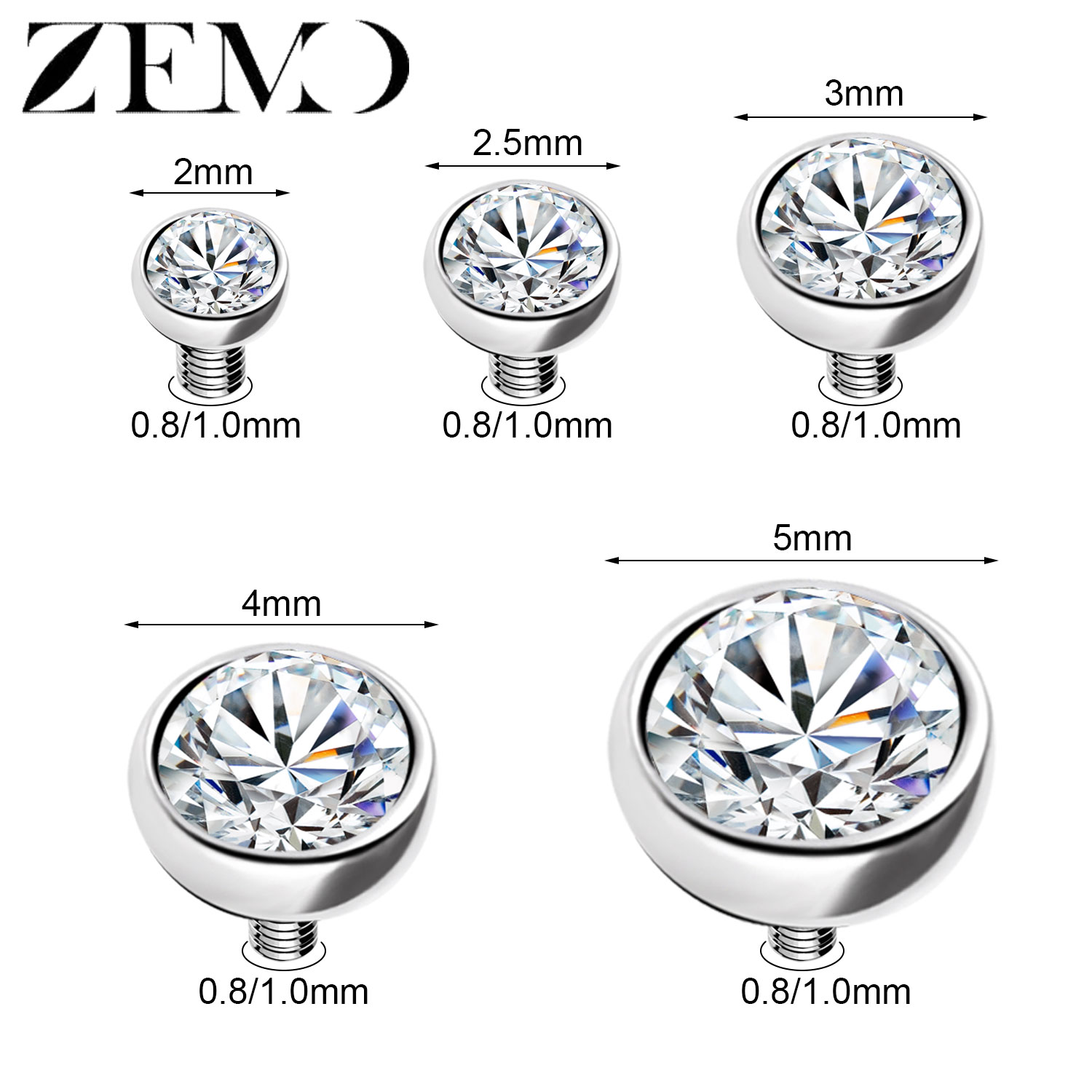 ZEMO 1-2pcs/lot Stainless Stee - Dermal Anchor Top 评论和价格