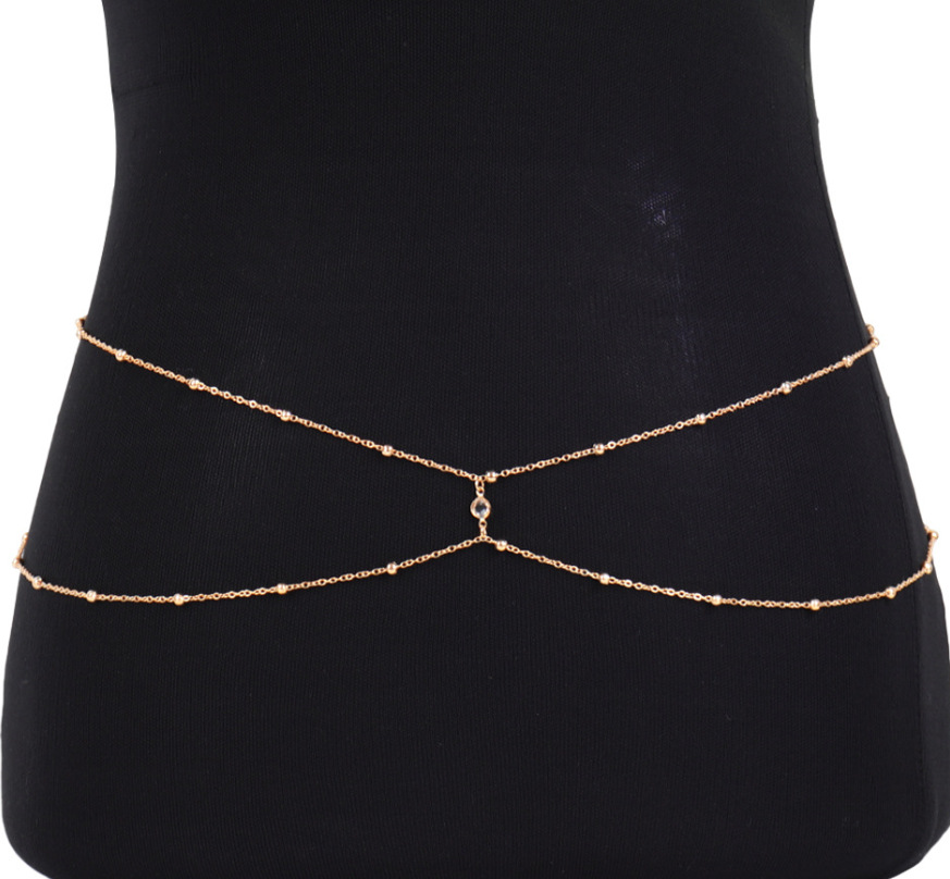 Clear Rhinestone Beaded Belly  - Body Jewelry Types 评论和价格