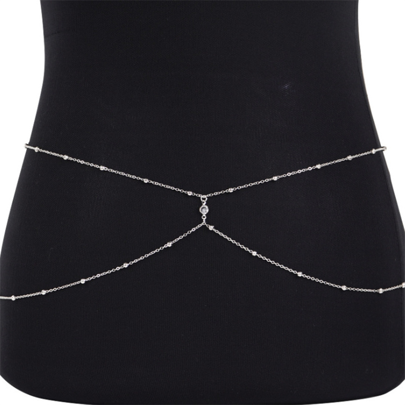 Clear Rhinestone Beaded Belly  - Body Jewelry Types 评论和价格