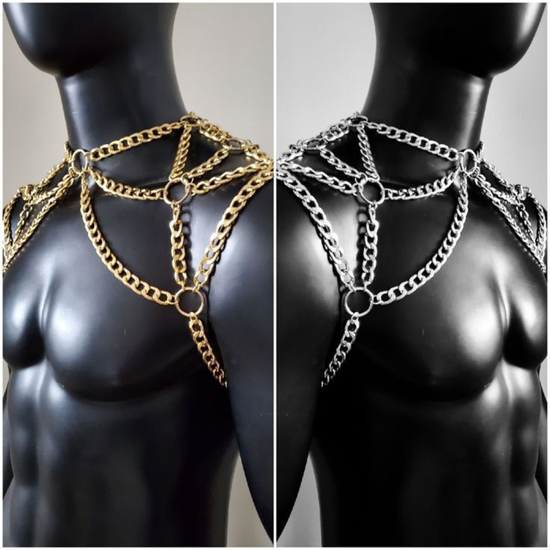 Punk Men Shoulder Body Chain B - Body Jewelry For Men 评论和价格