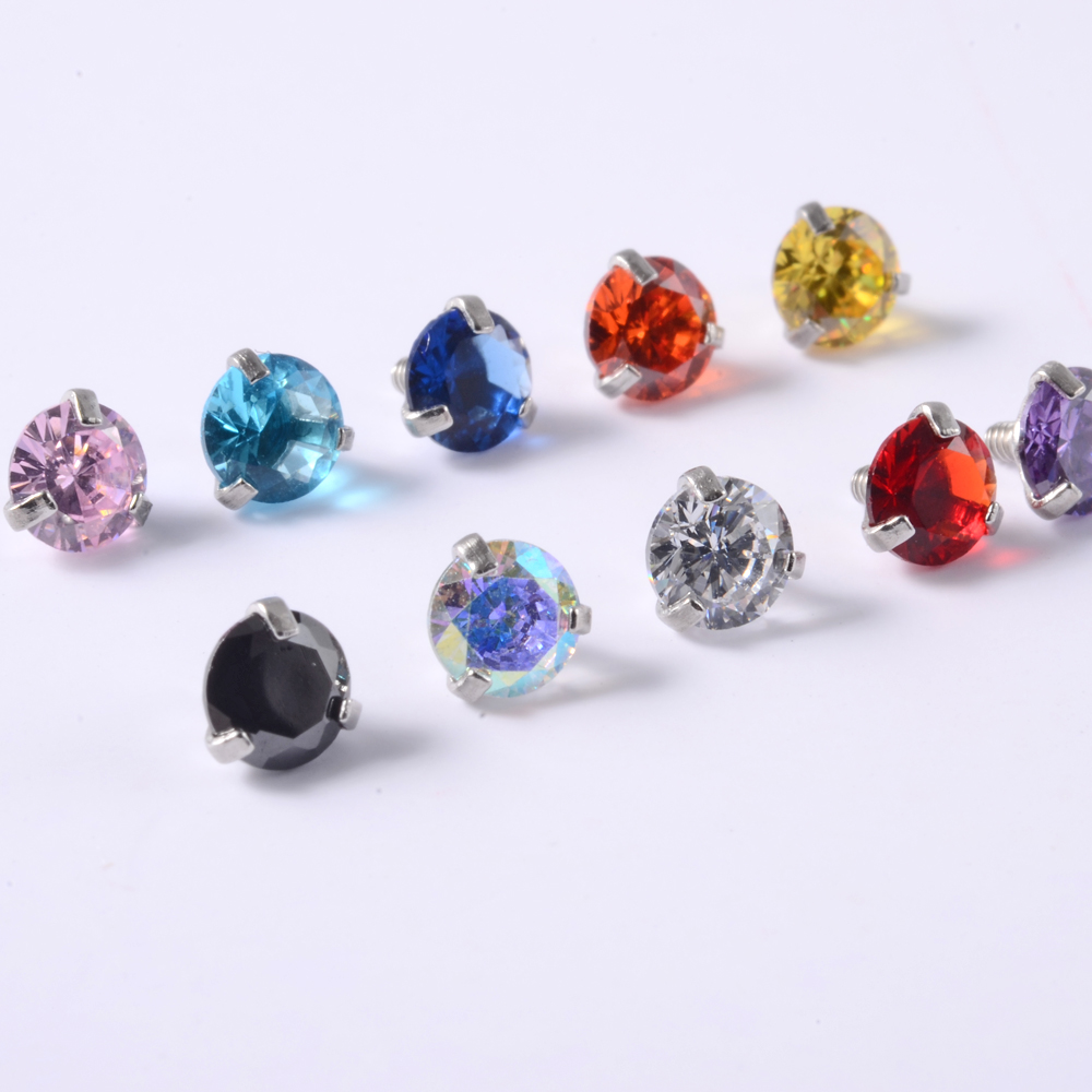 1 PC Surgical Steel Prong zirc - Dermal Anchor Top 评论和价格