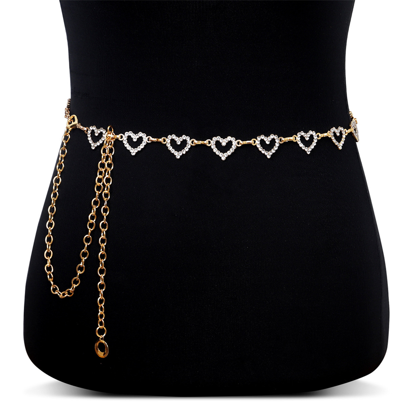 Fashion Rhinestone Heart Waist - Body Jewelry Types 评论和价格