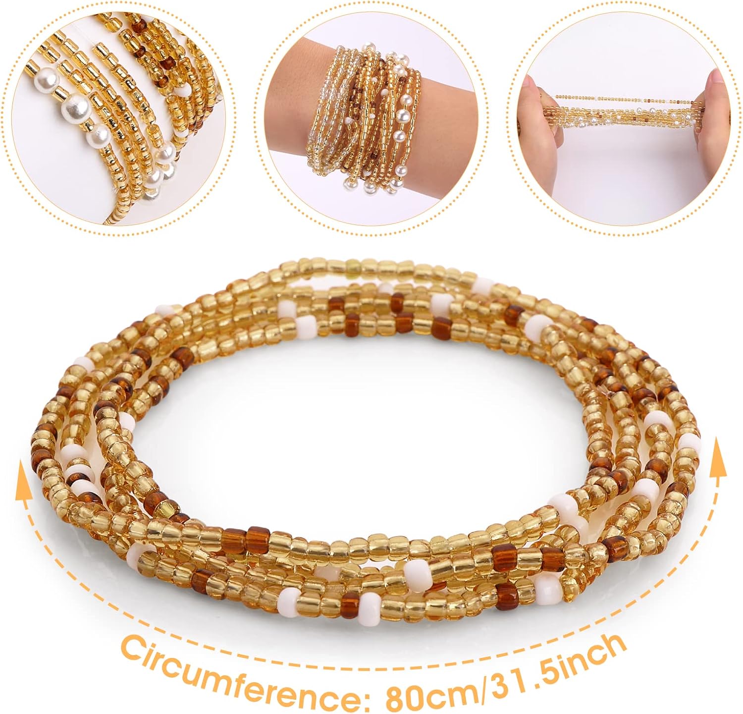 Waist Beads for Women Belly Be - Body Jewelry Types 评论和价格