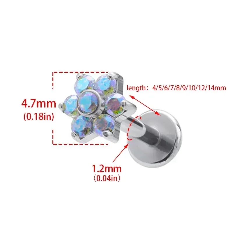 ASTM F136 Titanium Flower Pier - Zoor Body Jewelry 评论和价格
