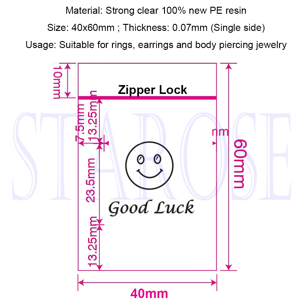 100Pcs/Lot 4x6cmm Clear Plasti - Body Jewelry Storage 评论和价格