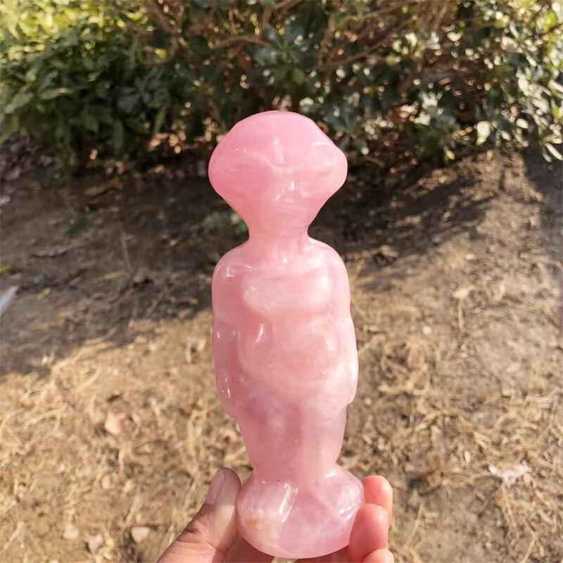 15CM Natural Rose Quartz Alien - Body Jewelry Europe 评论和价格