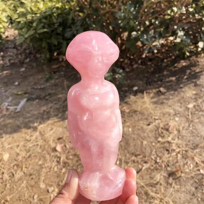 15CM Natural Rose Quartz Alien - Body Jewelry Europe 评论和价格