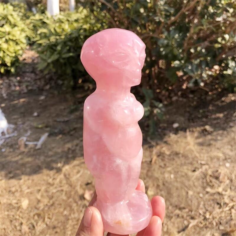 15CM Natural Rose Quartz Alien - Body Jewelry Europe 评论和价格