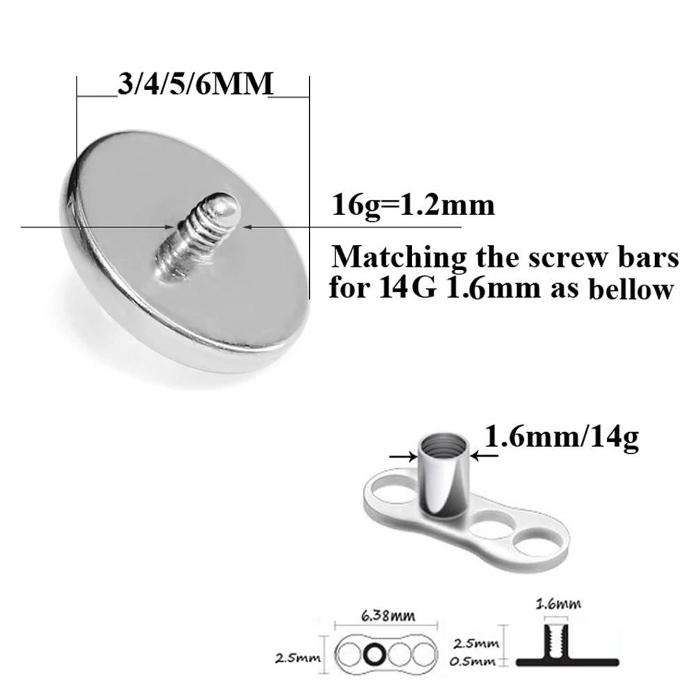 1PC Titanium Prong Flash Film  - Dermal Anchor Top 评论和价格
