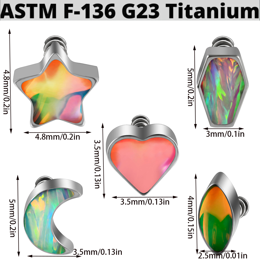 1PC Titanium Prong Flash Film  - Dermal Anchor Top 评论和价格