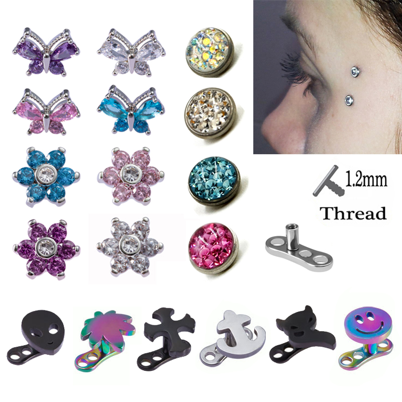 1PC Dermal Anchor Top Piercing - Dermal Anchor Top 评论和价格