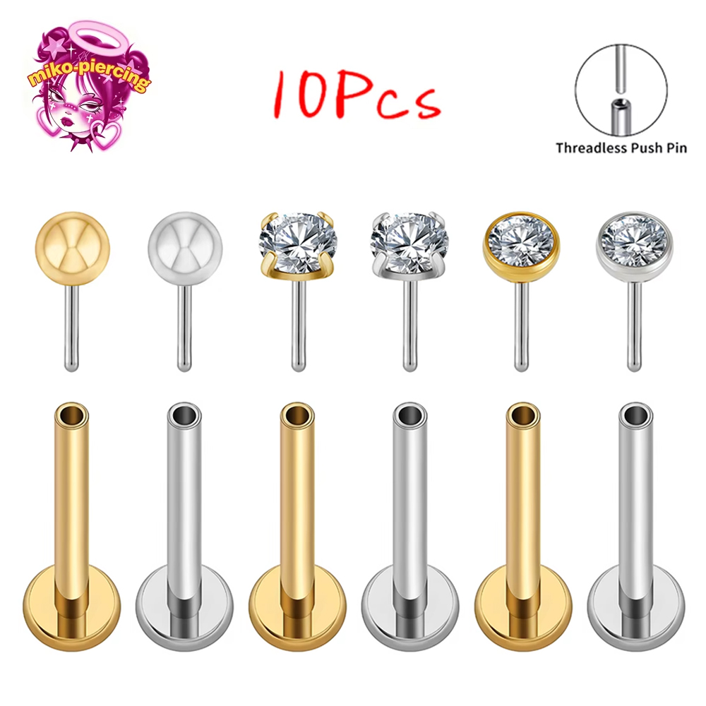 10Pcs ASTM F136 Titanium 20G/1 - Body Jewelry Threadless 评论和价格