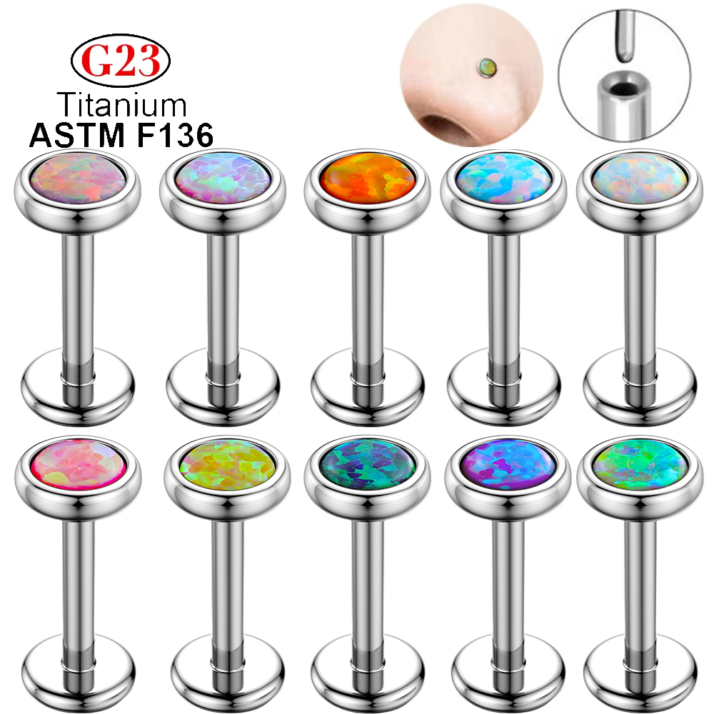 1pcs G23 Titanium Nose Labret  - Body Jewelry Threadless 评论和价格