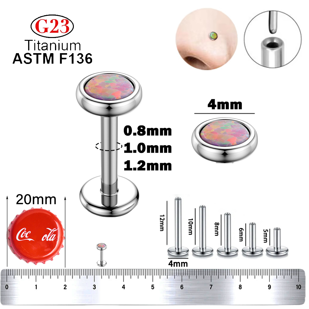 1pcs G23 Titanium Nose Labret  - Body Jewelry Threadless 评论和价格