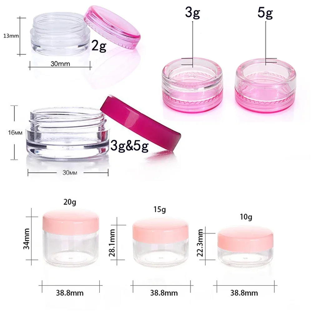 100Pcs 2g-20g Empty Small Cosm - Body Jewelry Storage 评论和价格