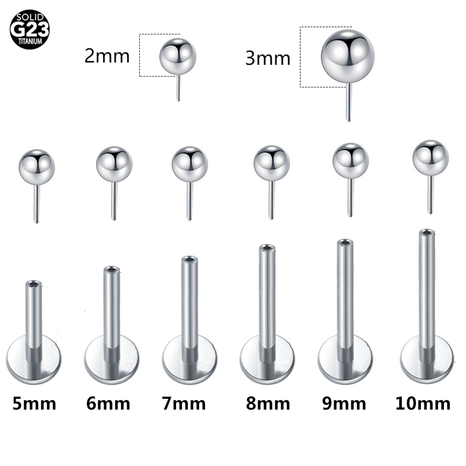 1/10pcs Titanium Push-in Balls - Body Jewelry Threadless 评论和价格