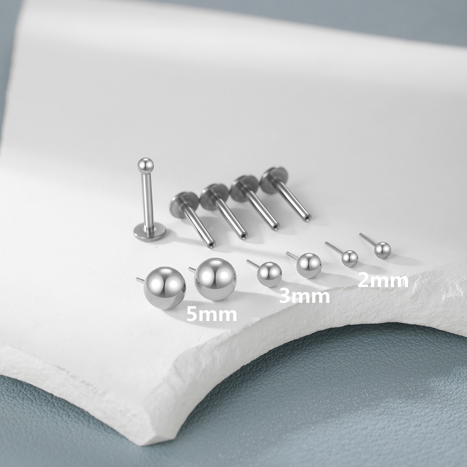1/10pcs Titanium Push-in Balls - Body Jewelry Threadless 评论和价格