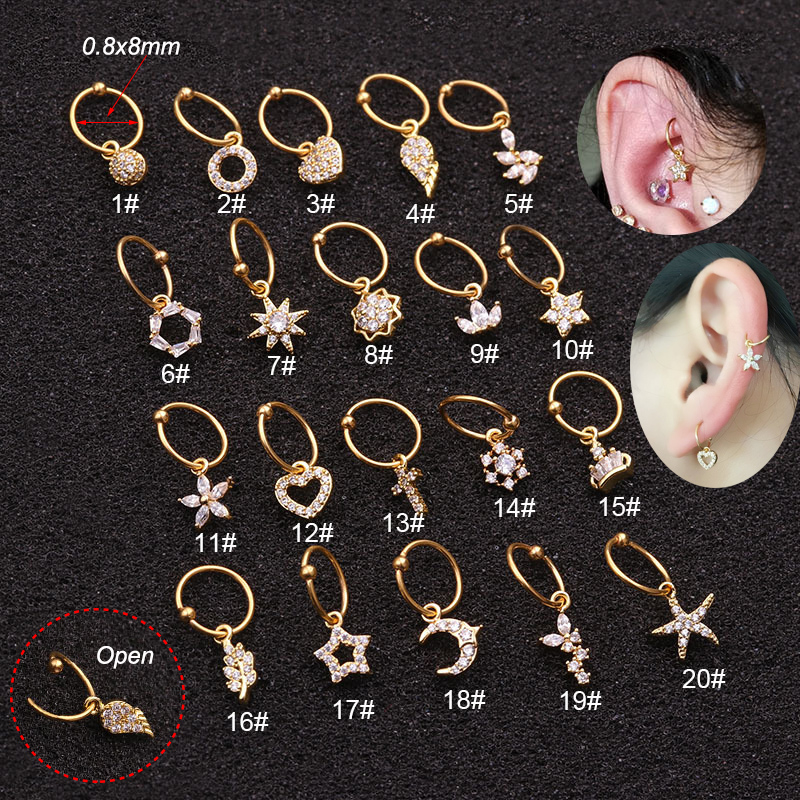 1Pc Universal ring Hoop earrin - Body Jewelry Universe 评论和价格