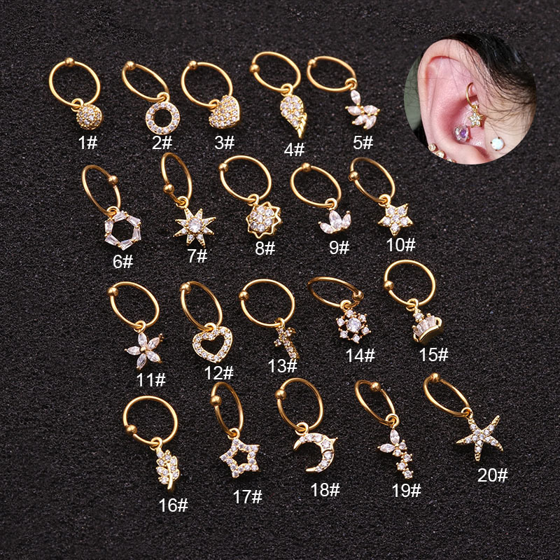 1Pc Universal ring Hoop earrin - Body Jewelry Universe 评论和价格