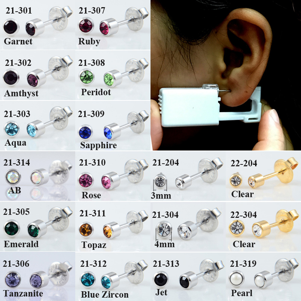 24pcs/Box No Pain Ear Piercing - Body Jewelry Storage 评论和价格