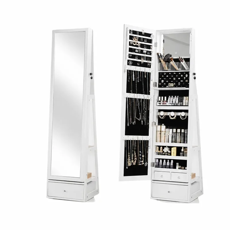 Rotating Full Body Floor Mirro - Body Jewelry Storage 评论和价格