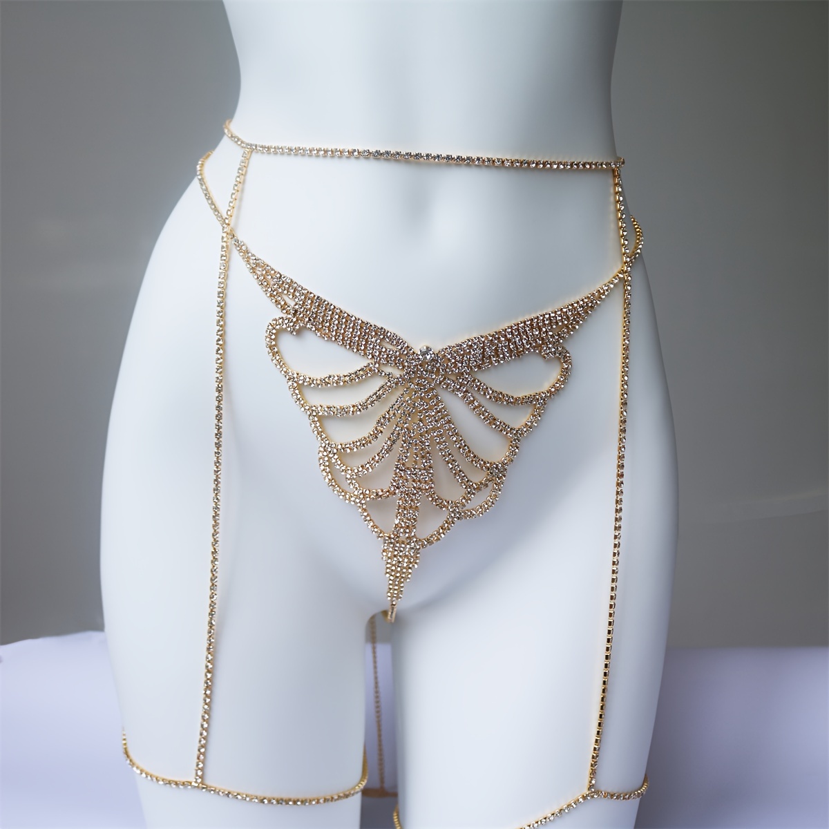 Multi layer rhinestone sparkli - Body Jewelry Chain 评论和价格