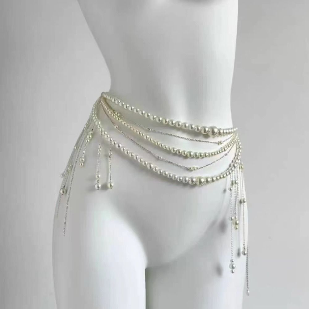 Fashion Elegant Pearl Waist Ch - Body Jewelry Types 评论和价格